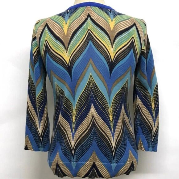 ANTHROPOLOGIE Seared Chevrons SWEATER Cardigan S - Picture 6 of 8